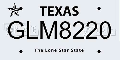 GLM8220 Texas License Plate