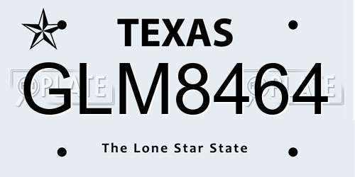 GLM8464 Texas License Plate