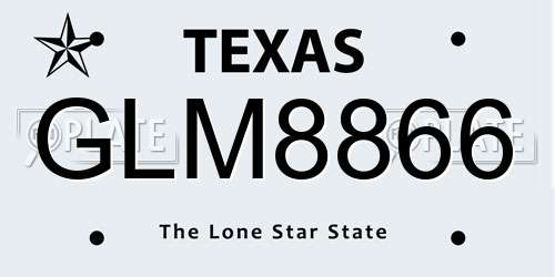 GLM8866 Texas License Plate