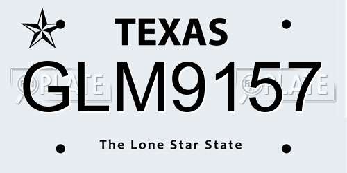 GLM9157 Texas License Plate