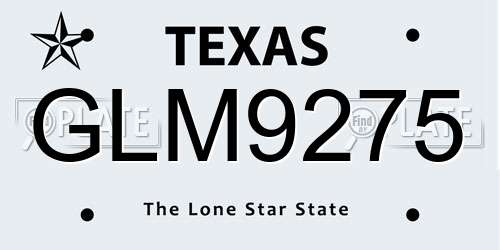 GLM9275 Texas License Plate