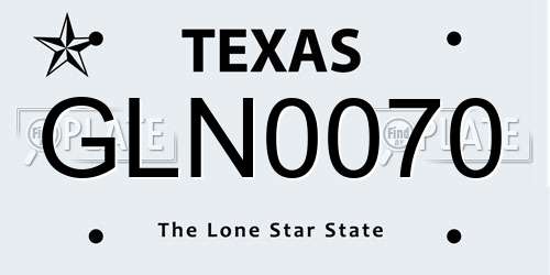GLN0070 Texas License Plate