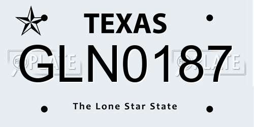 GLN0187 Texas License Plate