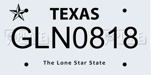 GLN0818 Texas License Plate