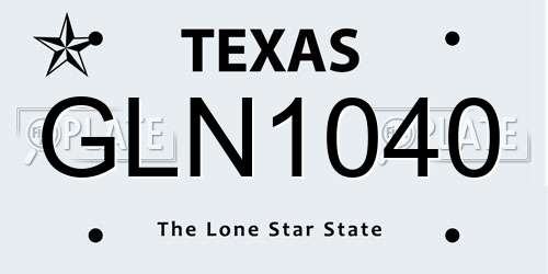 GLN1040 Texas License Plate