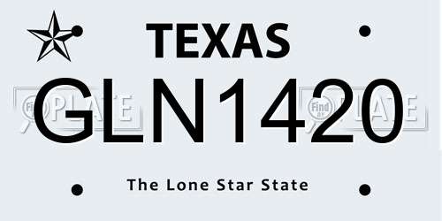 GLN1420 Texas License Plate