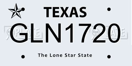 GLN1720 Texas License Plate