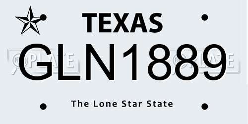 GLN1889 Texas License Plate