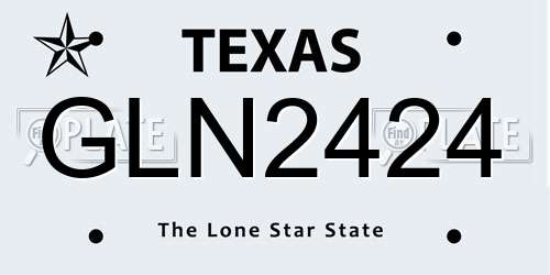 GLN2424 Texas License Plate
