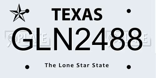 GLN2488 Texas License Plate