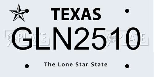 GLN2510 Texas License Plate