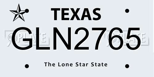 GLN2765 Texas License Plate
