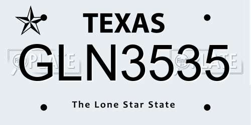 GLN3535 Texas License Plate