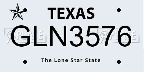 GLN3576 Texas License Plate