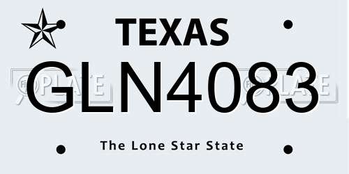 GLN4083 Texas License Plate