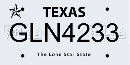 GLN4233 Texas License Plate
