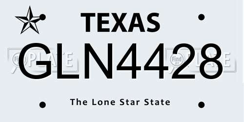 GLN4428 Texas License Plate