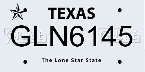 GLN6145 Texas License Plate