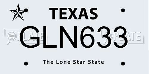 GLN633 Texas License Plate