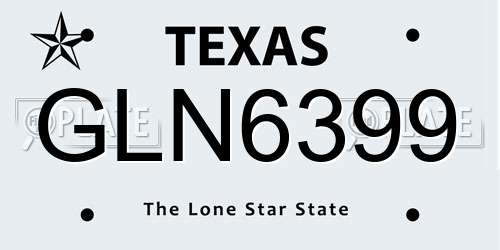GLN6399 Texas License Plate