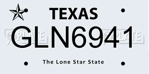 GLN6941 Texas License Plate