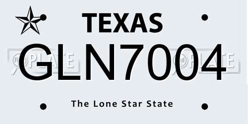 GLN7004 Texas License Plate