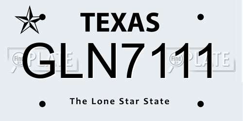 GLN7111 Texas License Plate