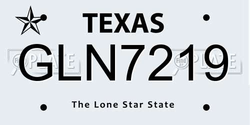 GLN7219 Texas License Plate