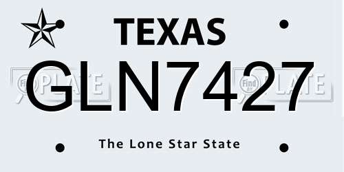 GLN7427 Texas License Plate