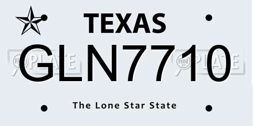 GLN7710 Texas License Plate