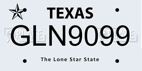 GLN9099 Texas License Plate