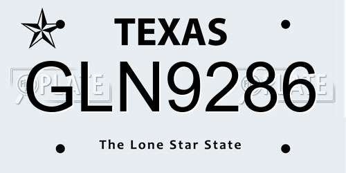 GLN9286 Texas License Plate