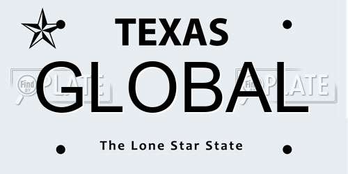 GLOBAL Texas License Plate