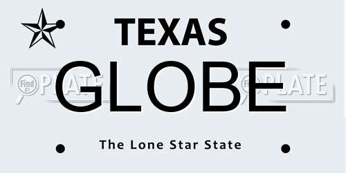 GLOBE Texas License Plate