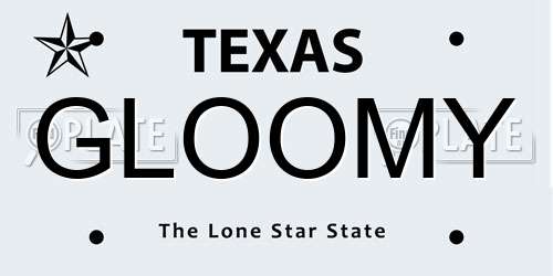 GLOOMY Texas License Plate