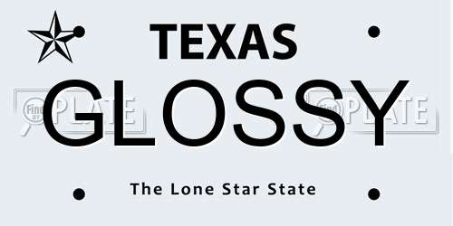 GLOSSY Texas License Plate