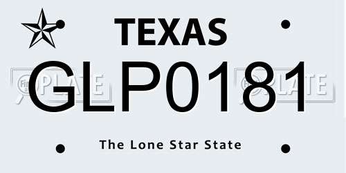 GLP0181 Texas License Plate