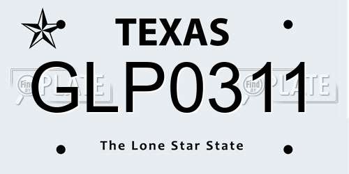 GLP0311 Texas License Plate