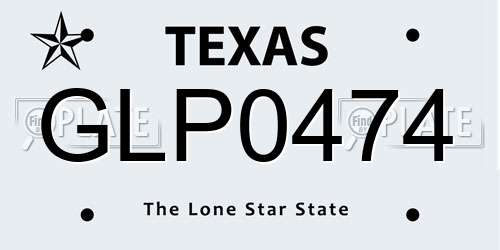 GLP0474 Texas License Plate