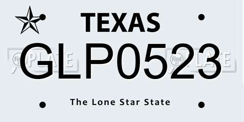 GLP0523 Texas License Plate