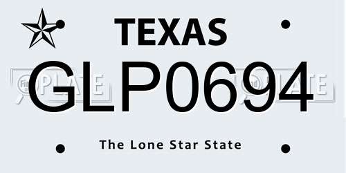 GLP0694 Texas License Plate