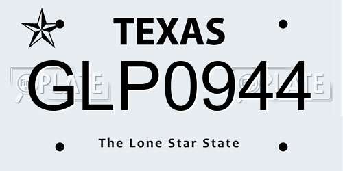 GLP0944 Texas License Plate