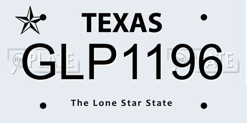 GLP1196 Texas License Plate