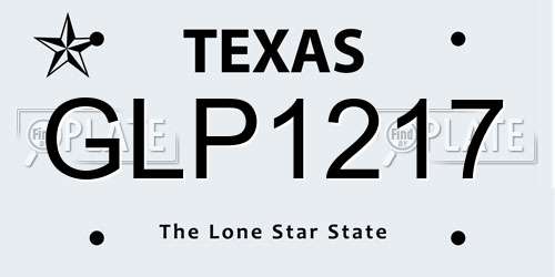 GLP1217 Texas License Plate