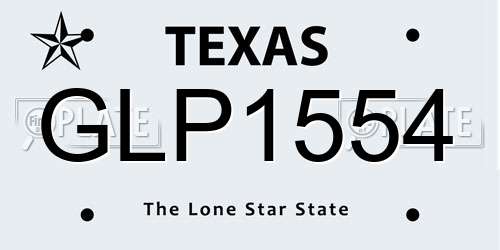 GLP1554 Texas License Plate