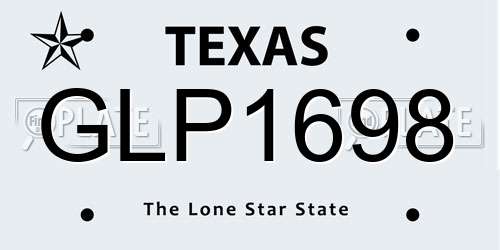 GLP1698 Texas License Plate