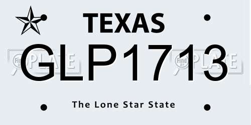 GLP1713 Texas License Plate