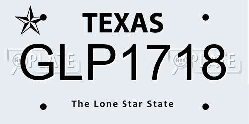 GLP1718 Texas License Plate