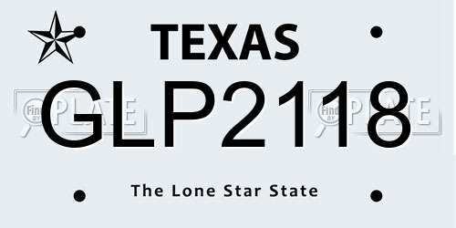 GLP2118 Texas License Plate