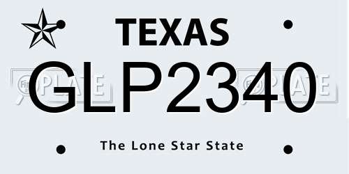 GLP2340 Texas License Plate